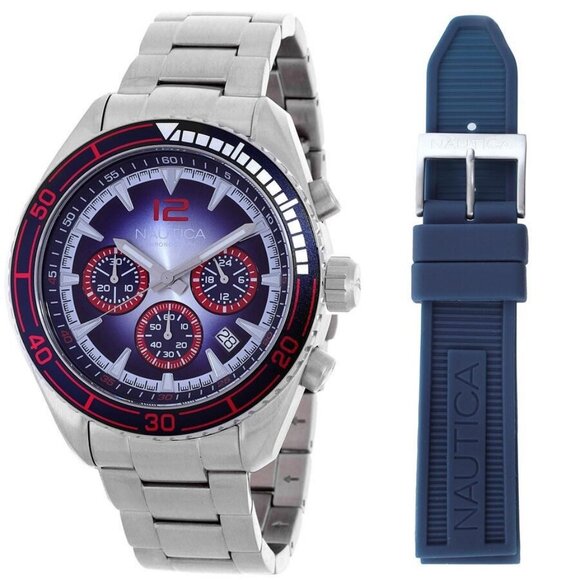 FX04643B NWT Nautica Fashion Men's Quartz Steel Authentic Watch - Picture 1 of 4